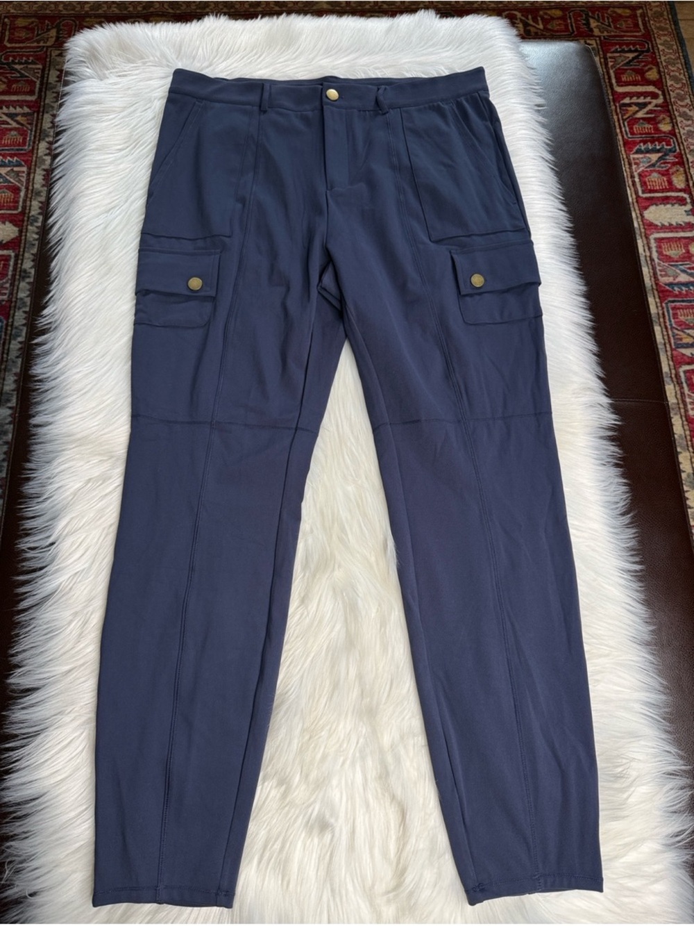Halara Navy High Waisted Slim Cargo Pants NWT XS Tall